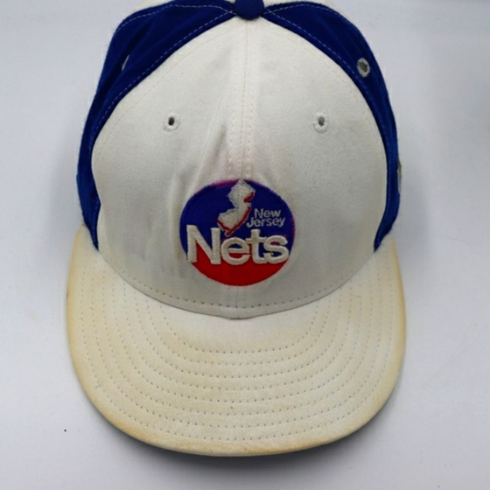 Hardwood Classics New Era New Jersey Nets Vintage Fitted Hat Cap Lid White Blue